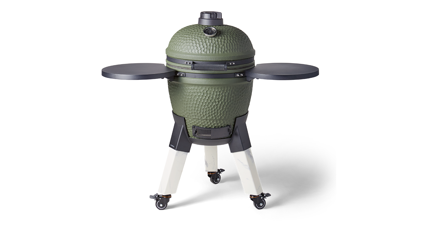 Moddern Kamado Groen incl. Zijtafels & Marble-look Poten