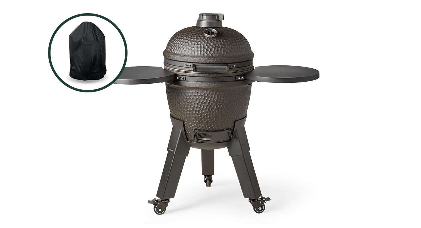 Moddern Kamado Zwart incl. Zijtafels & Zwarte Poten