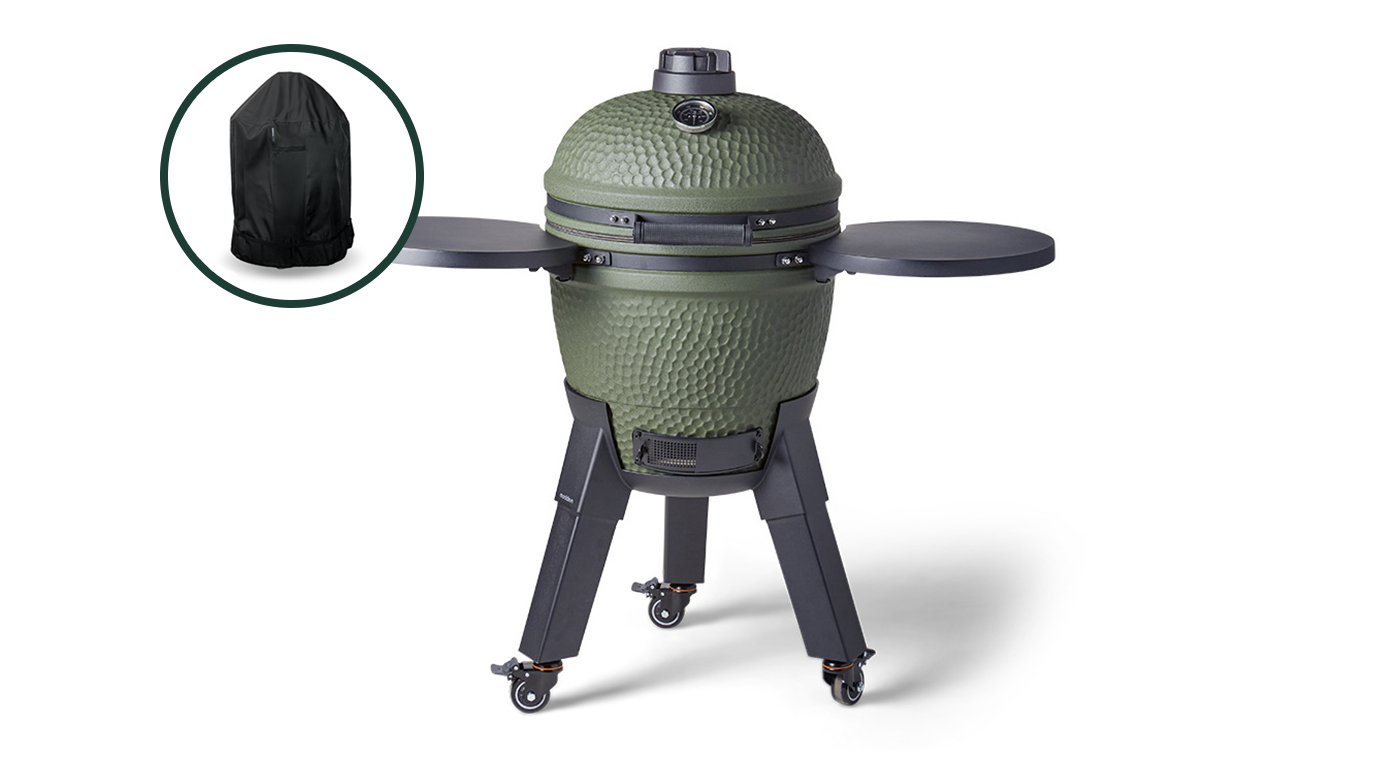 Moddern Kamado Groen incl. Zijtafels & Zwarte Poten