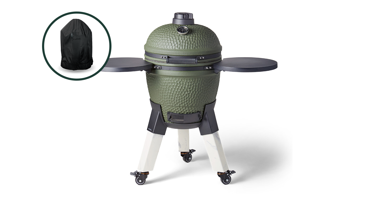 Moddern Kamado Groen incl. Zijtafels & Marble-look Poten