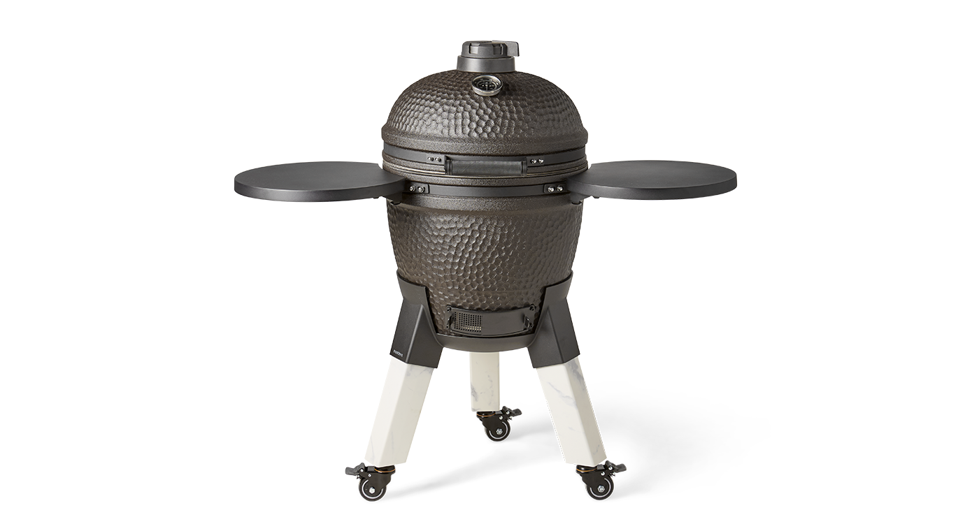 Moddern Kamado Zwart Incl. Zijtafels & Marble-look Poten (showmodel)