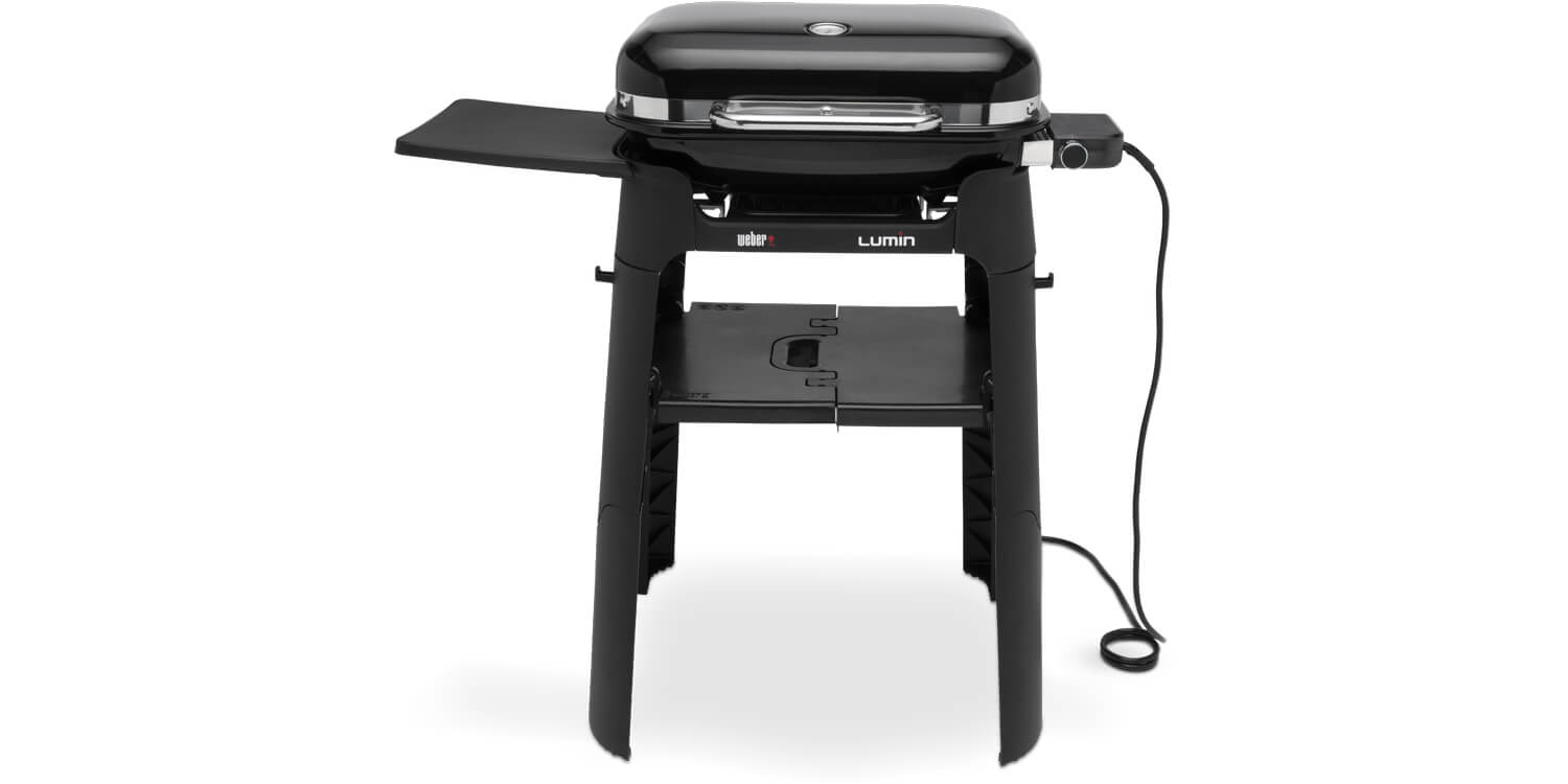 Weber Lumin Black met stand + Gratis hoes