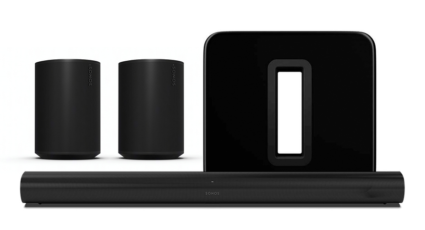 <p>Ga voor een ultieme surround opstelling met de Sonos Arc Zwart, Sonos Sub (Gen 3) en twee Sonos Era 100 speakers. Deze bundel bestaat uit een soundbar, subwoofer en twee draadloze speakers. Allemaal met een stijlvol zwart design. De Sonos Arc is de premium smart soundbar voor tv, film, muziek, games en meer! Laat jouw entertainment tot leven komen met het levensechte geluid van Sonos Arc met Dolby Atmos. De draadloze Sonos Sub Gen 3 subwoofer voegt een ongelofelijk krachtige en diepe bas toe aan jouw geluid. Plaats de twee Sonos Era 100 speakers achter je, waardoor het geluid je geheel omringt! En ervaar een geweldige, meeslepende home cinema surround sound.</p>
