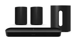 HelloTV Sonos Beam (Gen 2) Zwart + Sonos Sub Mini Zwart + 2x Sonos Era 100 aanbieding